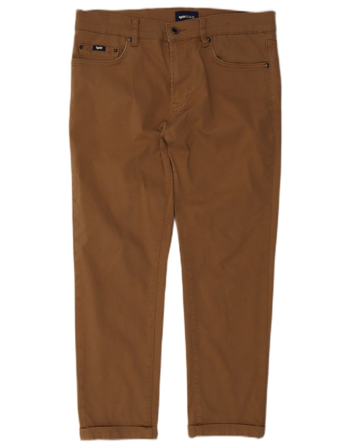 Calça cortada masculina Gas W32 L24 bege