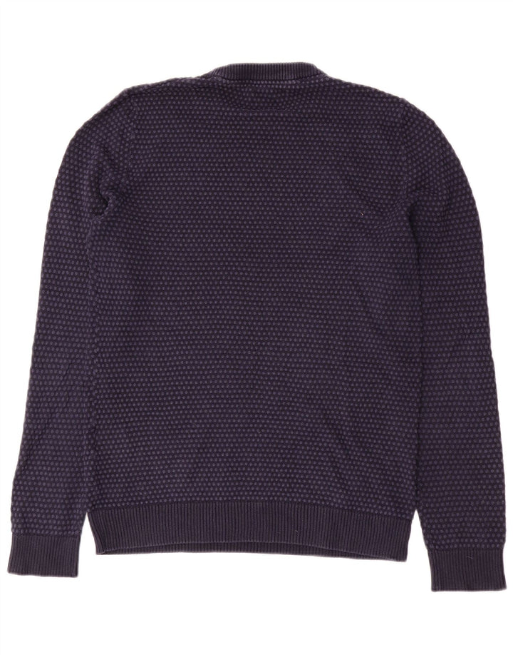 Suéter masculino Jack & Jones com gola redonda, algodão azul marinho médio