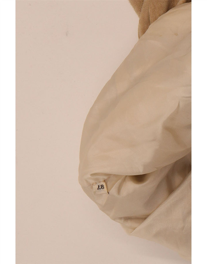 Jaqueta bomber de camurça feminina vintage IT 48 XL bege