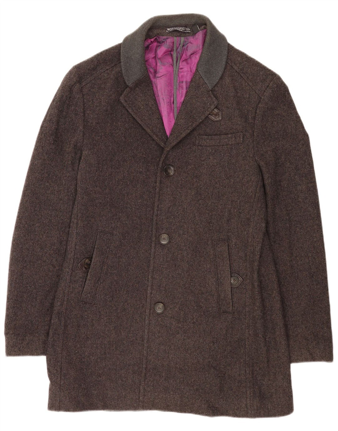 Sobretudo masculino Ted Baker tamanho 4 grande lã cinza