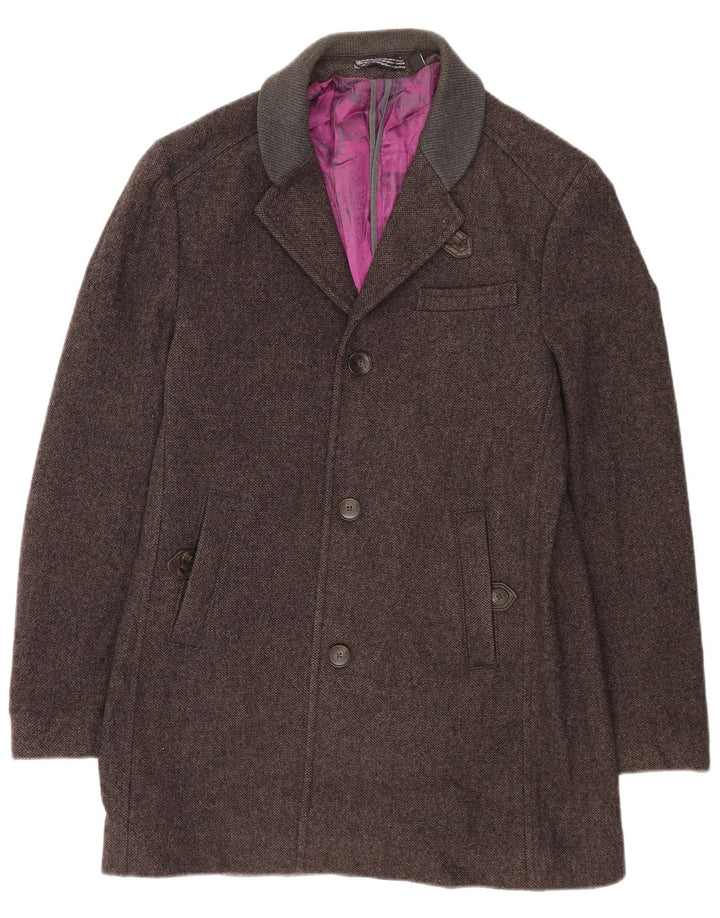 Sobretudo masculino Ted Baker tamanho 4 grande lã cinza