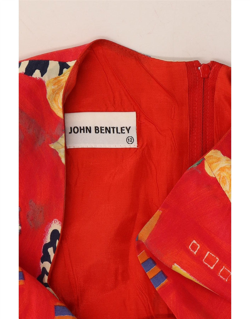 JOHN BENTLEY Womens Short Sleeves Maxi Dress UK 12 Medium  Red Floral Vintage John Bentley and Second-Hand John Bentley from Messina Hembry 