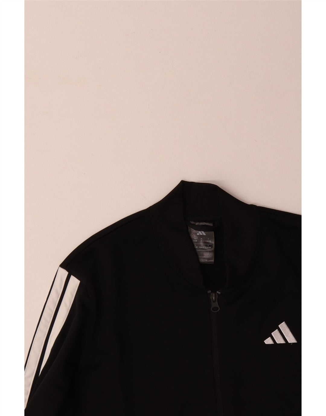 ADIDAS Womens Tracksuit Top Jacket UK 8/10 Pequeno Poliéster Preto