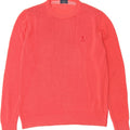 TRUSSARDI JEANS Mens Crew Neck Jumper Sweater Large Pink Cotton Vintage Trussardi Jeans and Second-Hand Trussardi Jeans from Messina Hembry 