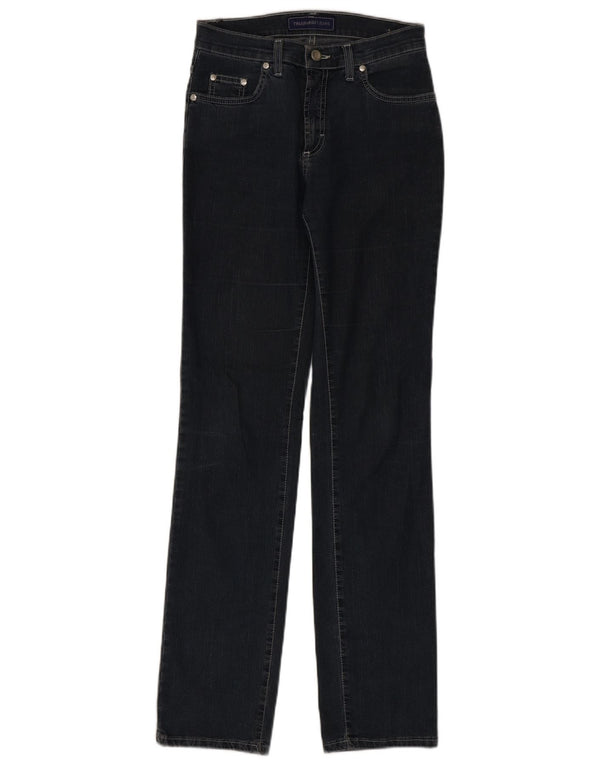 Jeans retos femininos Trussardi W26 L33 algodão azul marinho
