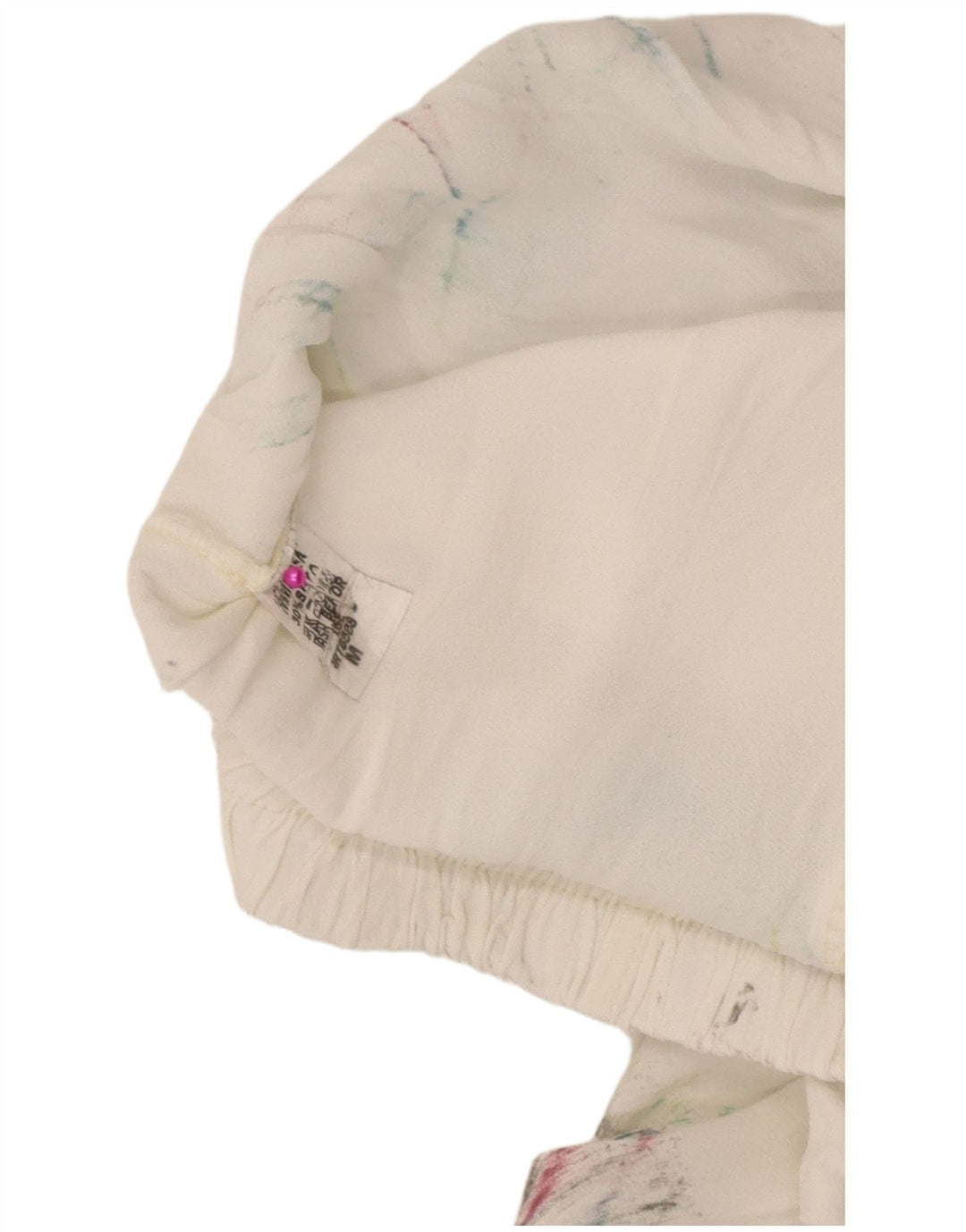 Calça Harém Feminina Vintage Média W28 L29 Branca Tie Dye Viscose