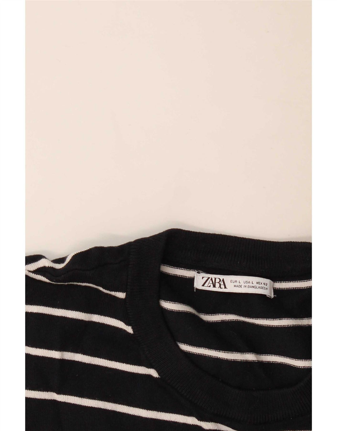 Camiseta masculina Zara Top grande listrado azul marinho