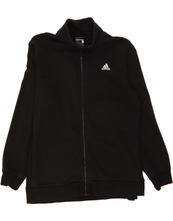 ADIDAS Mens Climalite Graphic Tracksuit Top Jacket 2XL Black Cotton Vintage Adidas and Second-Hand Adidas from Messina Hembry 