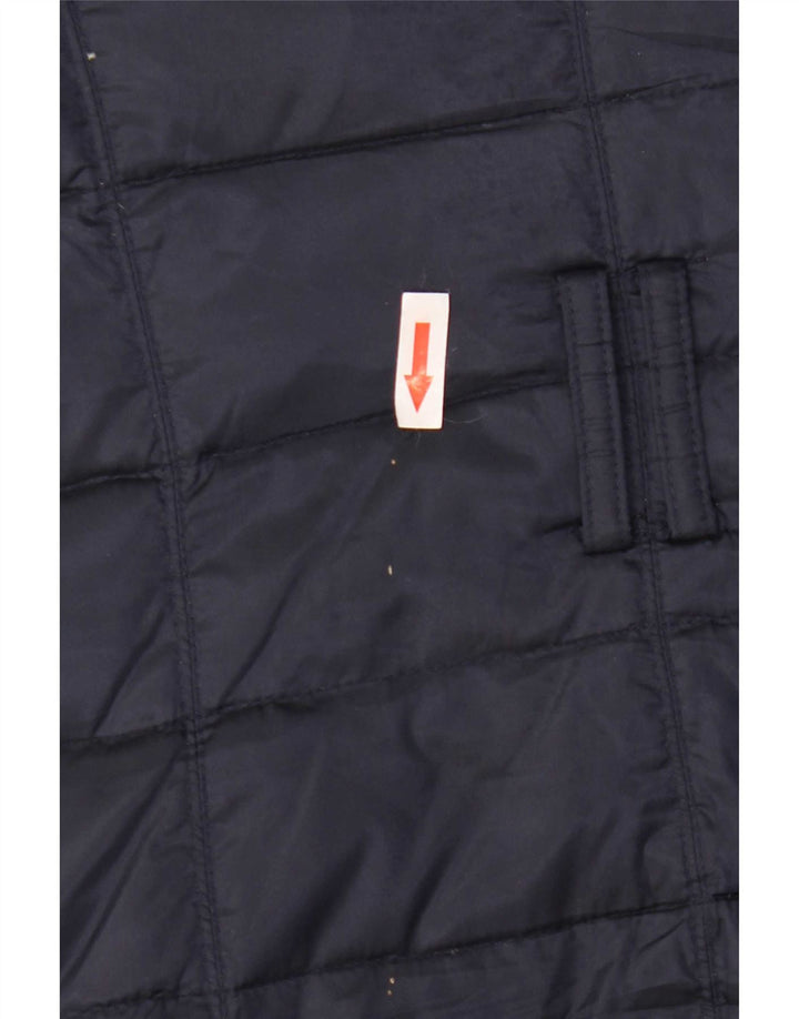 Casaco acolchoado com capuz feminino Zara UK 10 pequeno poliéster azul marinho