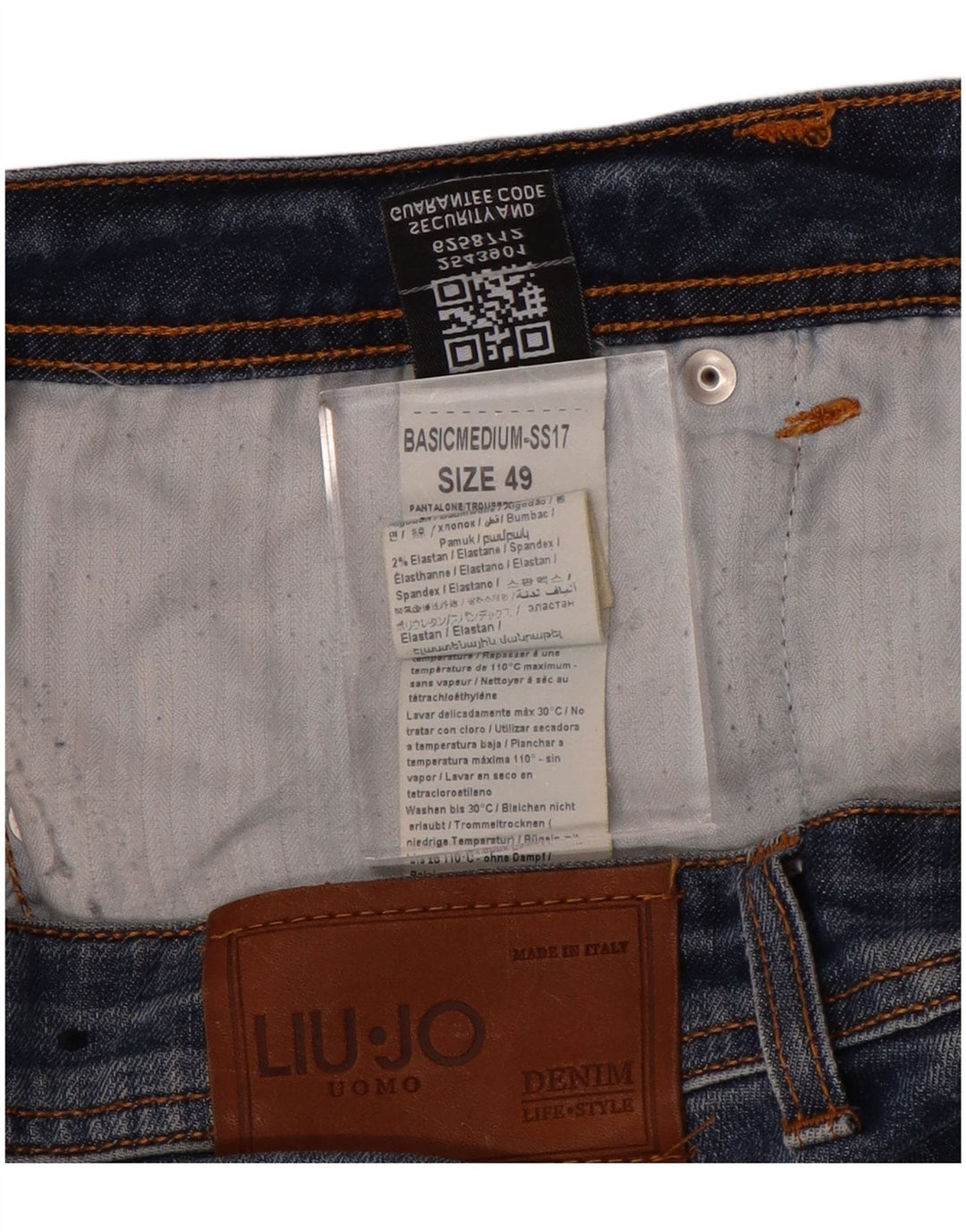 Liu Jo Masculino Regular Slim Jeans IT 49 Médio W34 L25 Azul Algodão