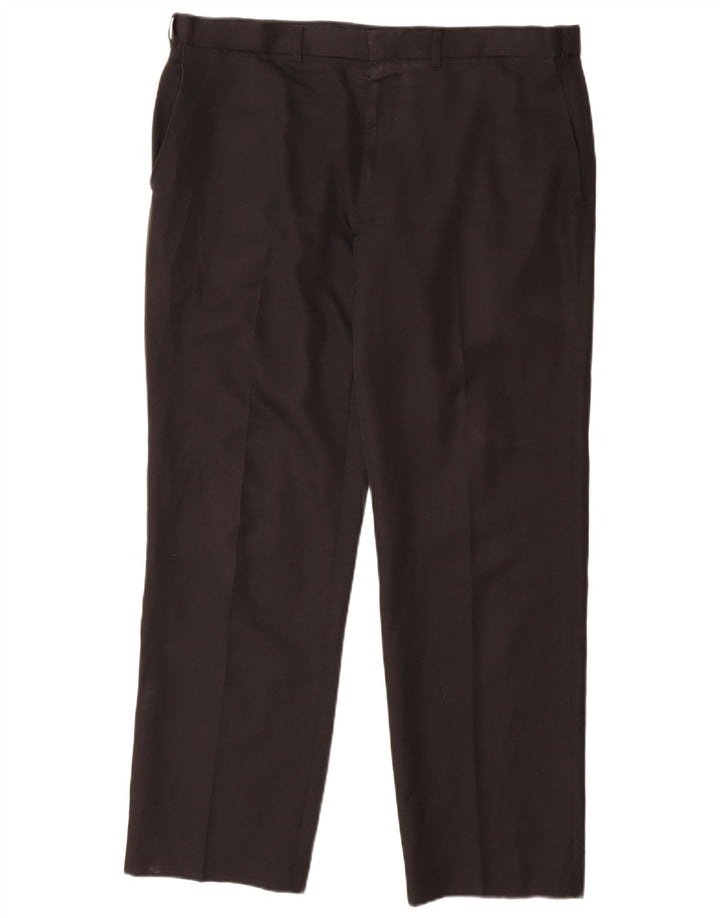 Calça chino reta masculina Marks & Spencer W38 L31 poliéster preto