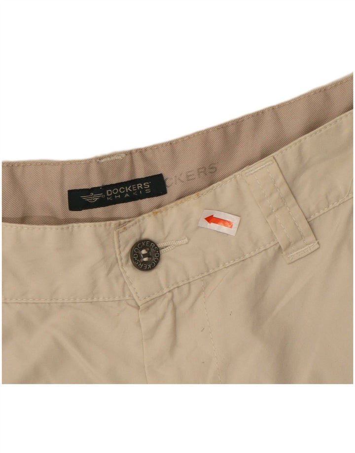 DOCKERS Calça masculina cáqui reta Chino W32 L32 algodão bege