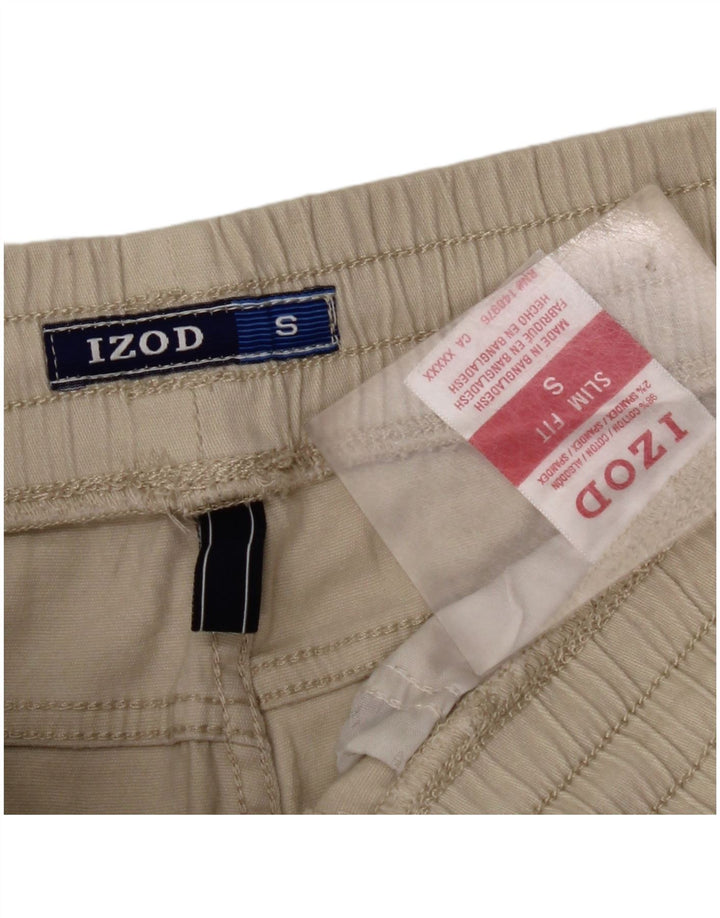 IZOD Mens Slim Fit Cargo Shorts Pequeno W29 Algodão Bege