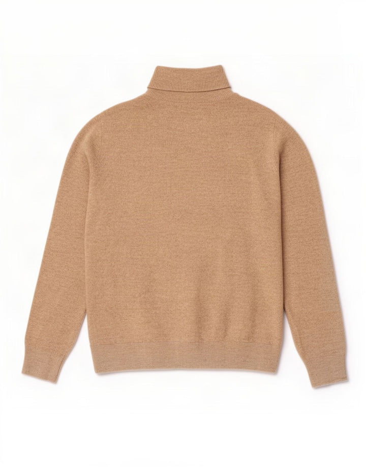 Suéter feminino Marks & Spencer com gola redonda Reino Unido 10 pequeno poliéster bege
