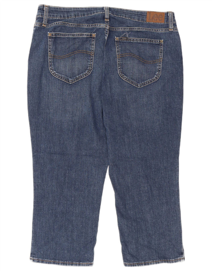 LEE Capri Jeans Feminino US 16 2XL W36 L22 Azul Algodão