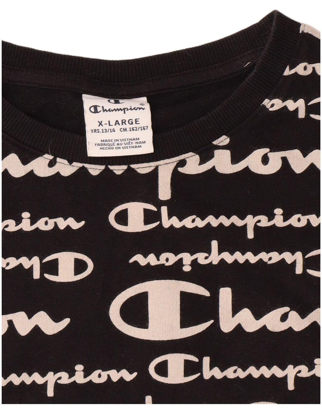 Champion Boys Graphic Sweatshirt Jumper 13-14 Anos XL Preto