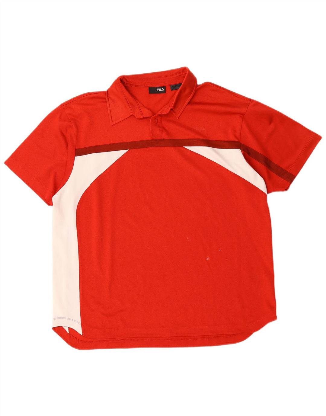 Camisa polo masculina Fila grande poliéster colorblock vermelho