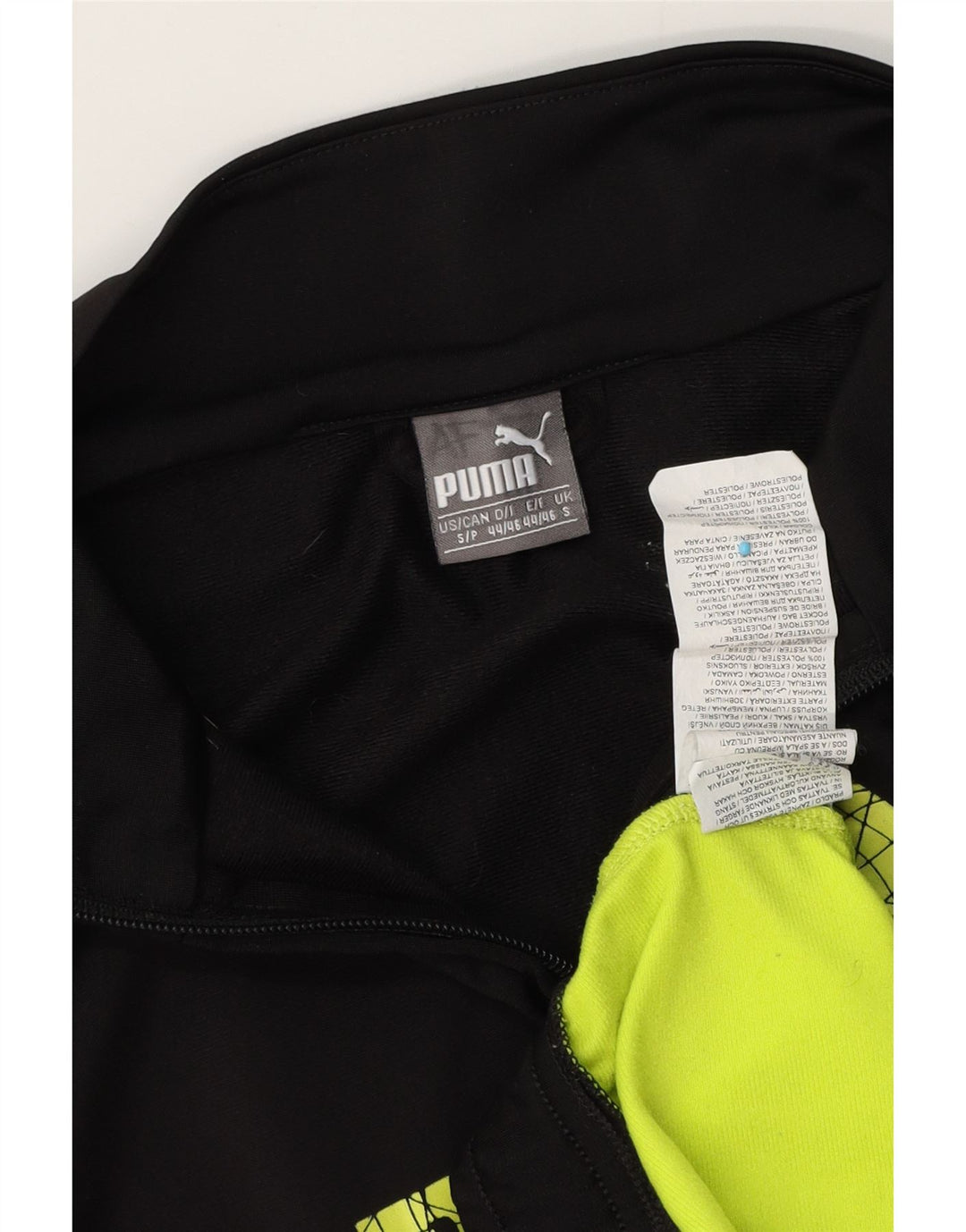 Puma Mens Graphic Tracksuit Top Jacket Pequeno Preto Colorblock Poliéster