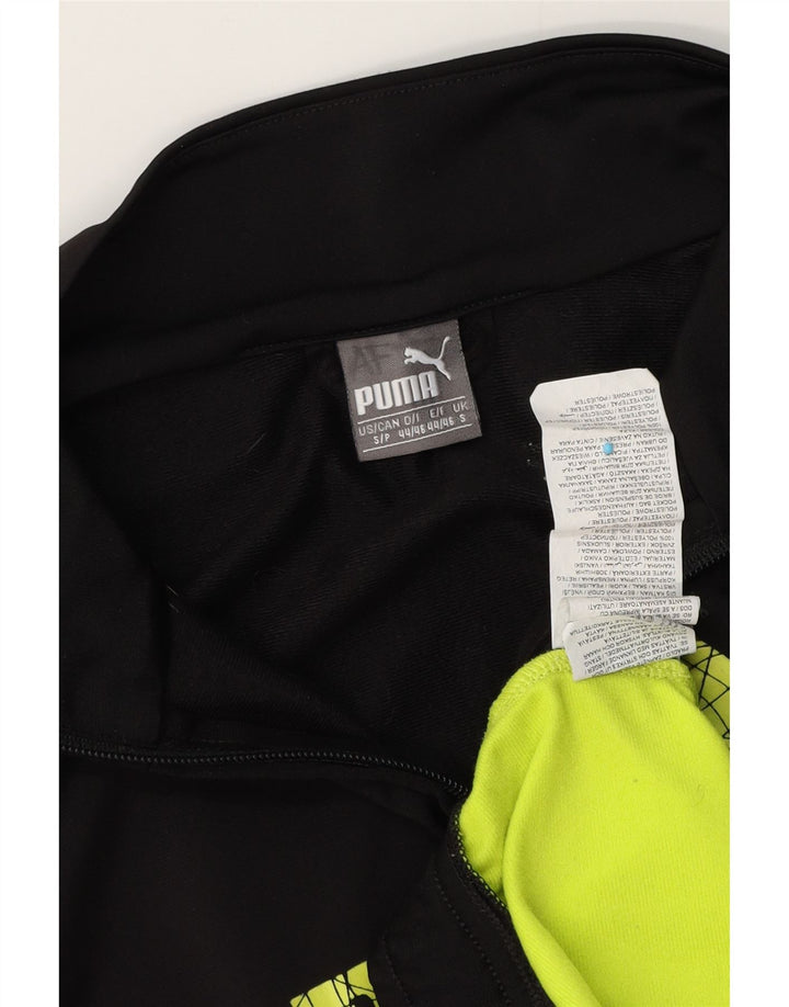 Puma Mens Graphic Tracksuit Top Jacket Pequeno Preto Colorblock Poliéster