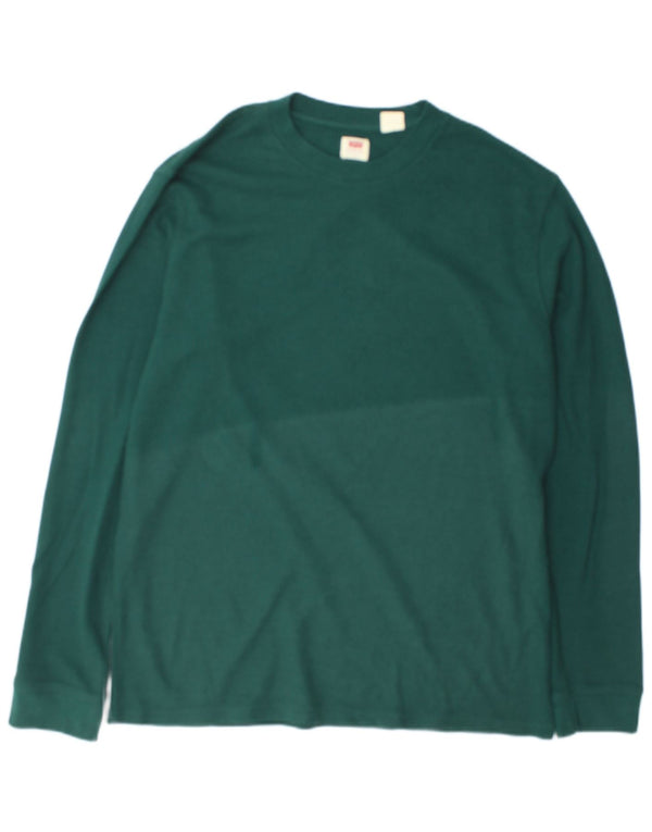 Levi's Mens Standard Top Manga Longa Grande Algodão Verde