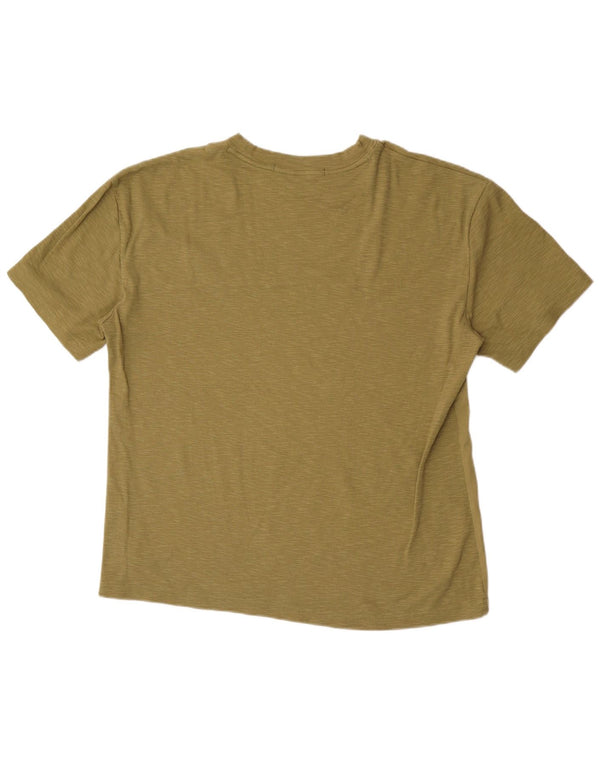 Camiseta masculina Calvin Klein Top médio cáqui colorblock