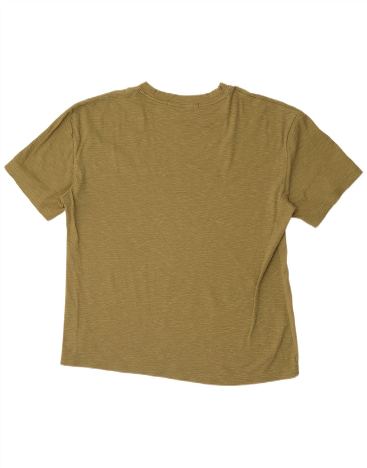 Camiseta masculina Calvin Klein Top médio cáqui colorblock
