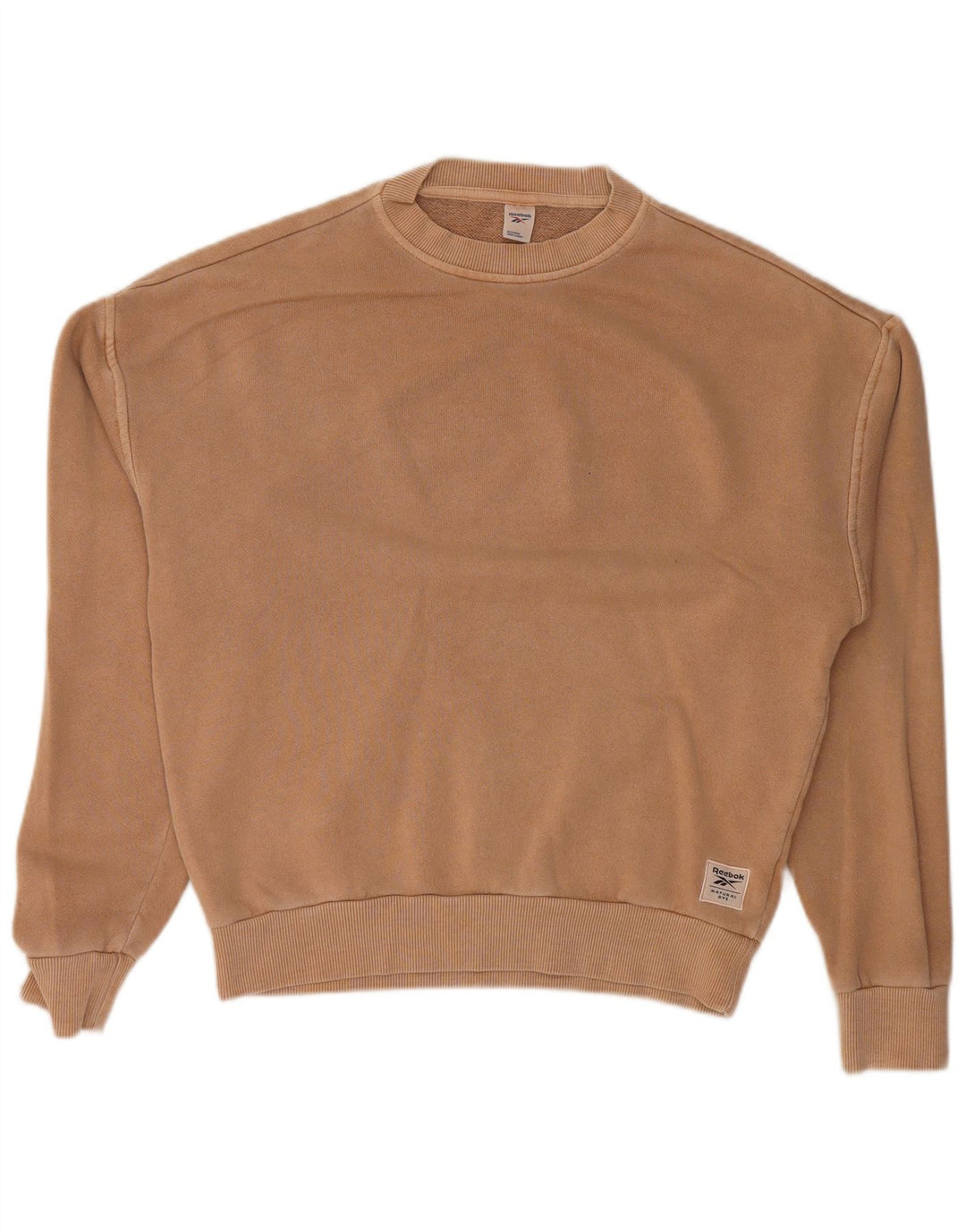 REEBOK feminino oversized moletom jumper UK 4/6 XS algodão bege