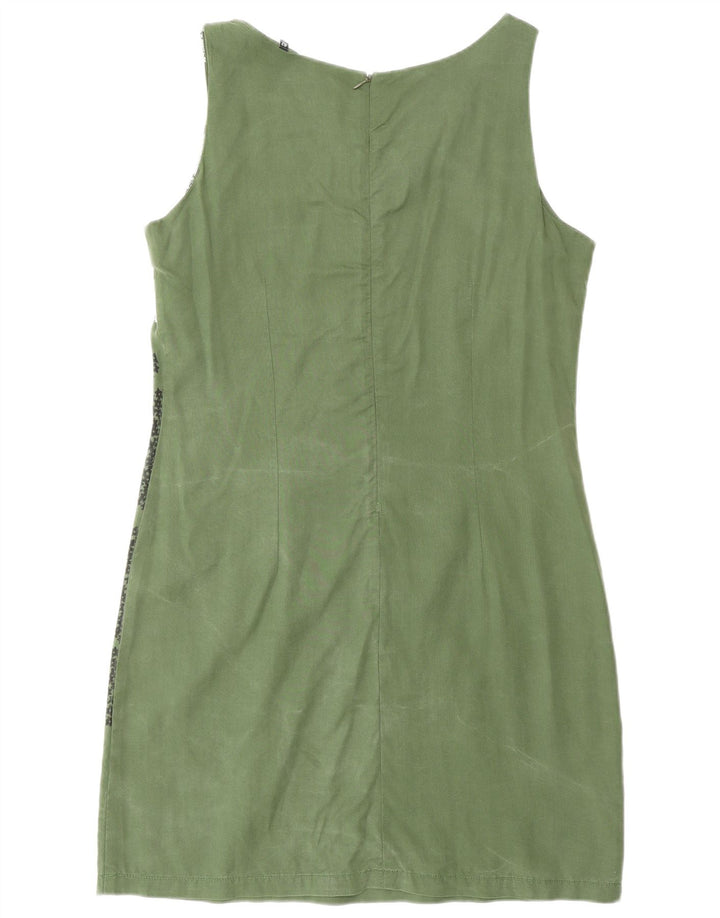 Vestido feminino Desigual com bainha gráfica EU 42 médio verde floral coração