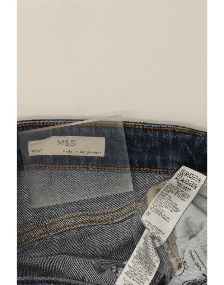 Shorts jeans masculino Marks & Spencer grande W34 azul algodão