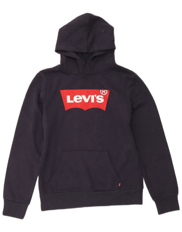 Suéter gráfico com capuz Levi's Boys 13-14 anos azul marinho algodão