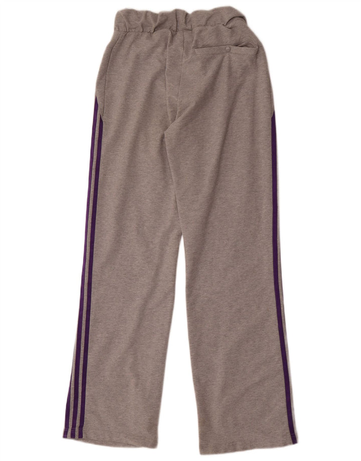 Calças de treino femininas Adidas UK 12 algodão cinza médio