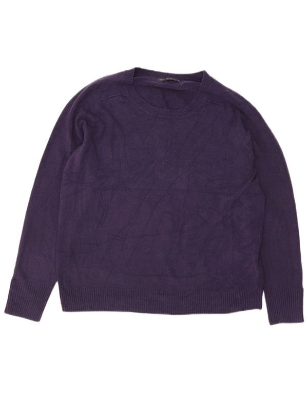 Suéter feminino Marks & Spencer com gola redonda UK 18 XL roxo acrílico