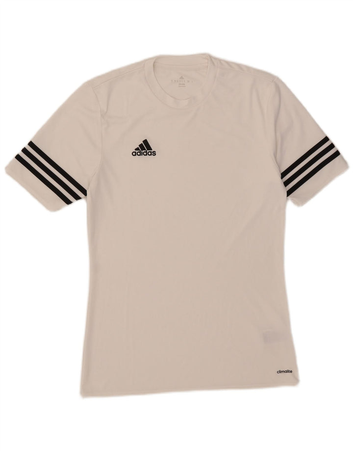 Adidas Mens Climalite Camiseta Top Pequeno Poliéster Branco