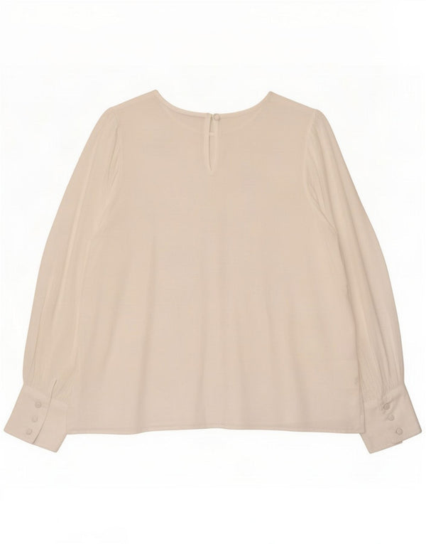 Marks & Spencer Blusa feminina de manga comprida Top UK 24 4XL Viscose branca
