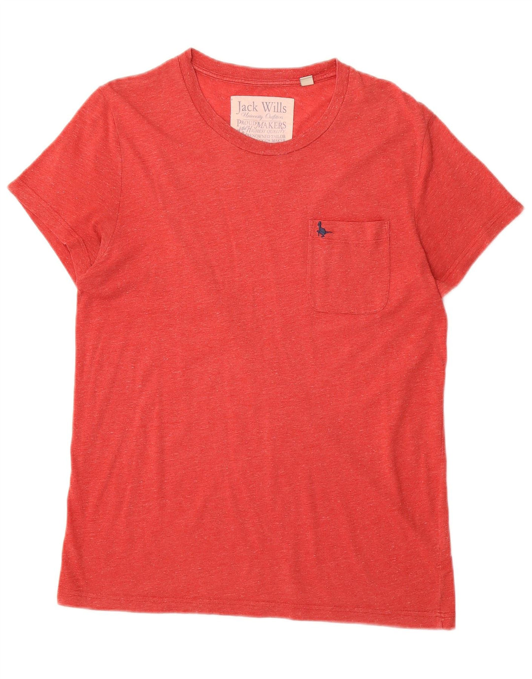 Camiseta masculina JACK WILLS algodão manchado vermelho médio