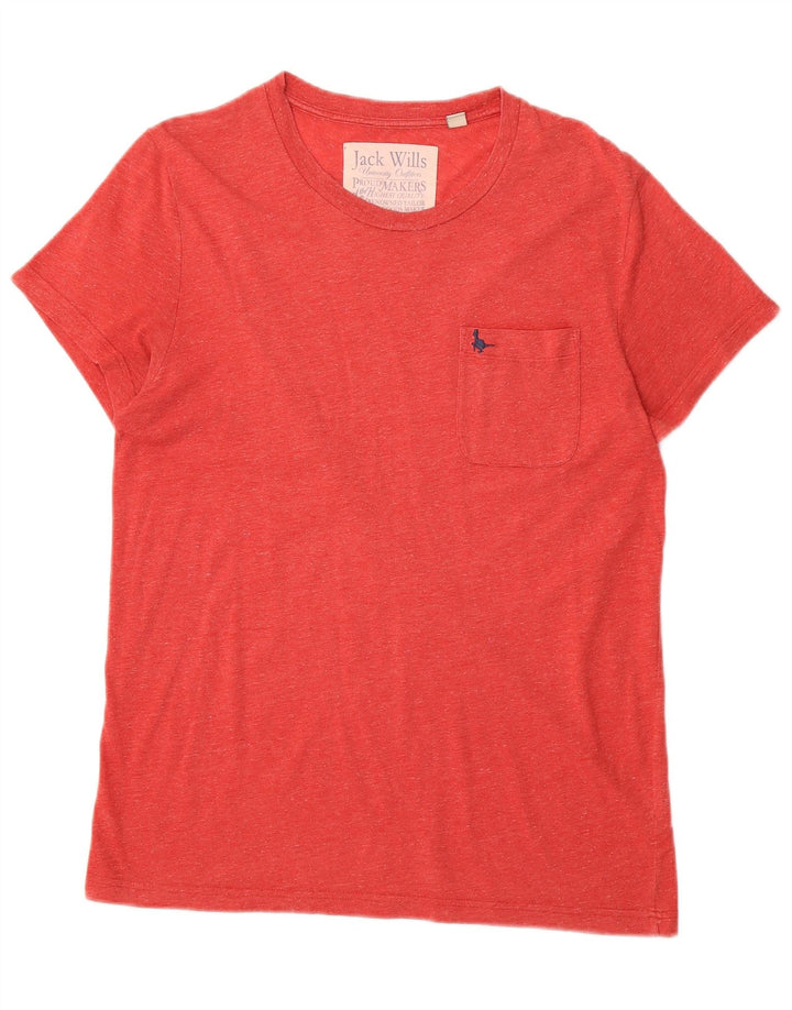 Camiseta masculina JACK WILLS algodão manchado vermelho médio