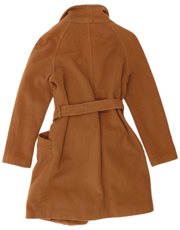 Sobretudo feminino Monsoon UK 14 lã marrom médio