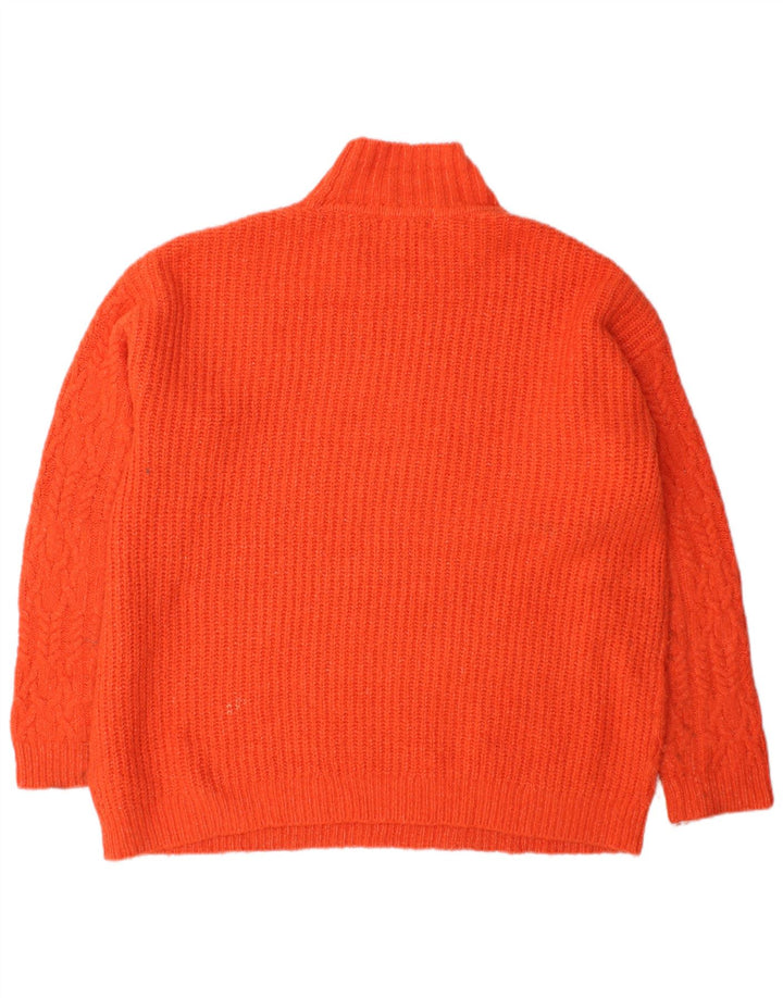 Suéter feminino Marks & Spencer com gola tartaruga Reino Unido 14 médio laranja