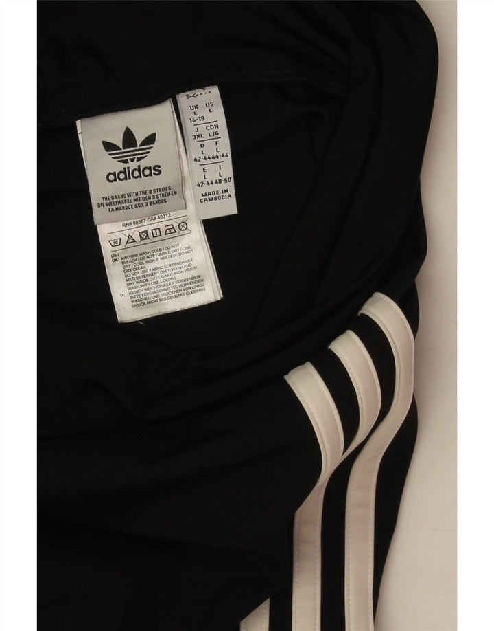 Leggings Adidas Mulher UK 16/18 Grande Poliéster Preto