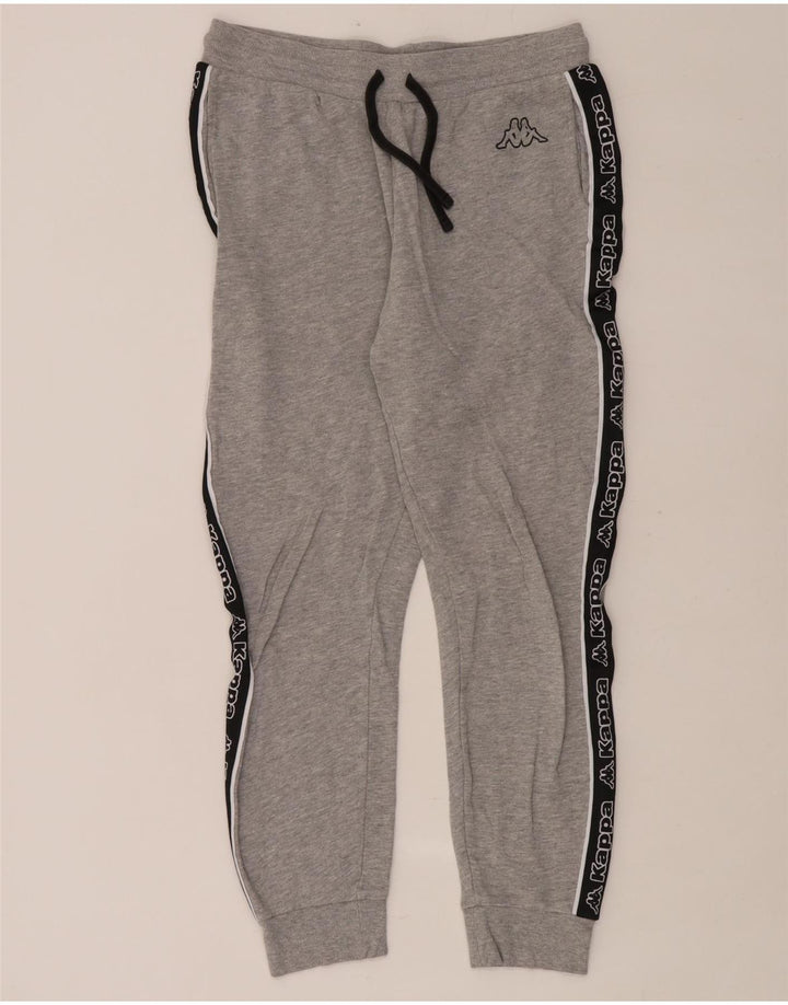 Calça de treino masculina KAPPA Tezenis Joggers cinza médio colorblock