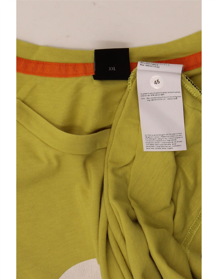 Camiseta gráfica masculina Hugo Boss Top 2XL algodão amarelo