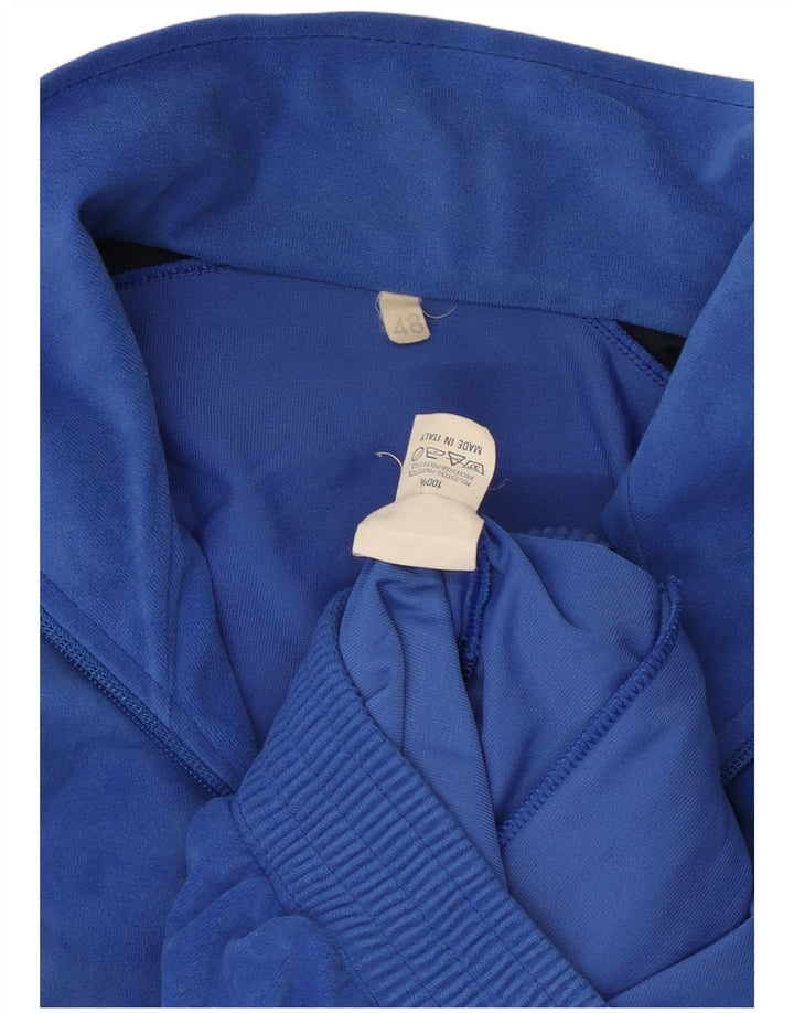 Revestimento superior do fato de treino dos homens do vintage 48 poliéster azul médio de Colourblock