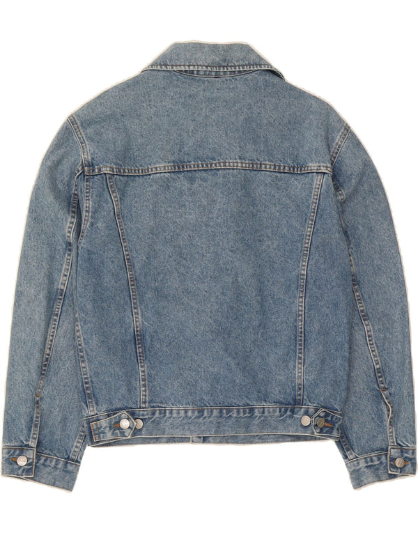 Jaqueta jeans masculina VINTAGE UK 34 XS algodão azul