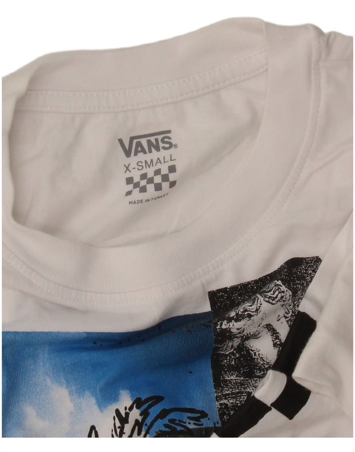 VANS Womens Crop Graphic Top Manga Longa UK 6 XS Branco