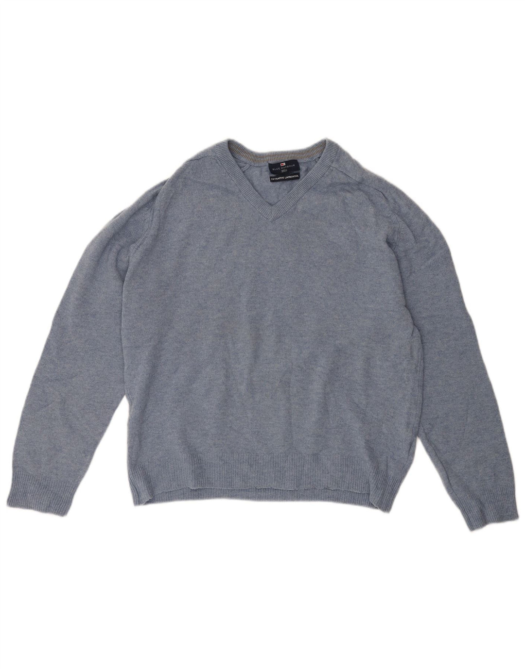 Suéter masculino Marks & Spencer Blue Harbor com decote em V azul médio