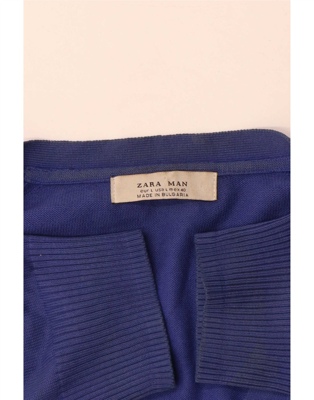 Suéter cardigã masculino Zara grande azul