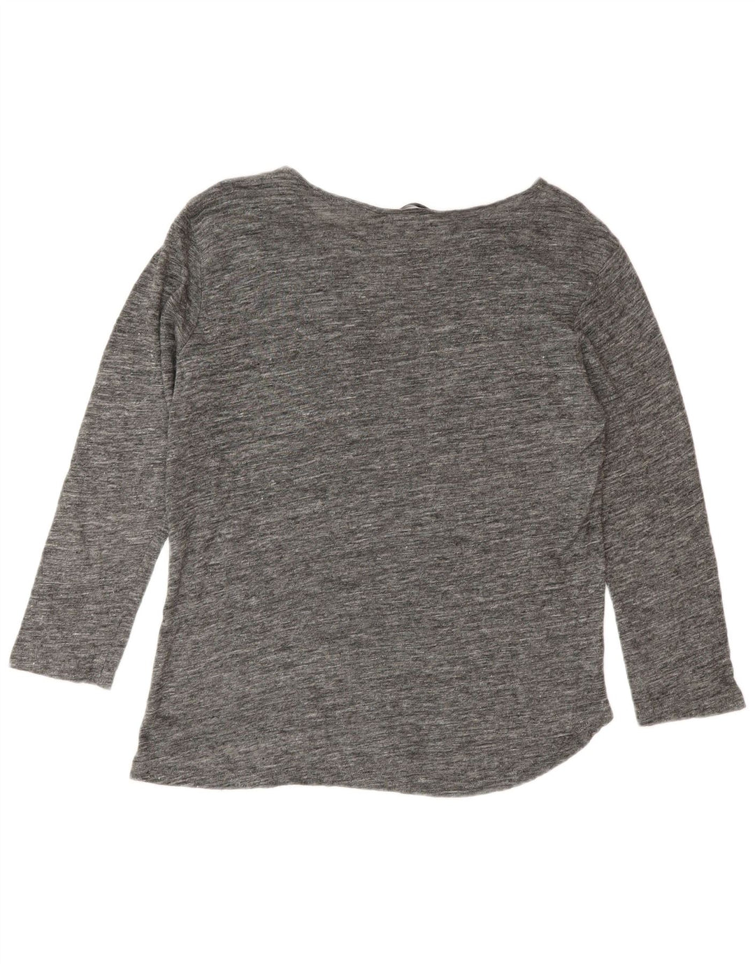 Top feminino Zara manga 3/4 Reino Unido 14 cinza médio manchado