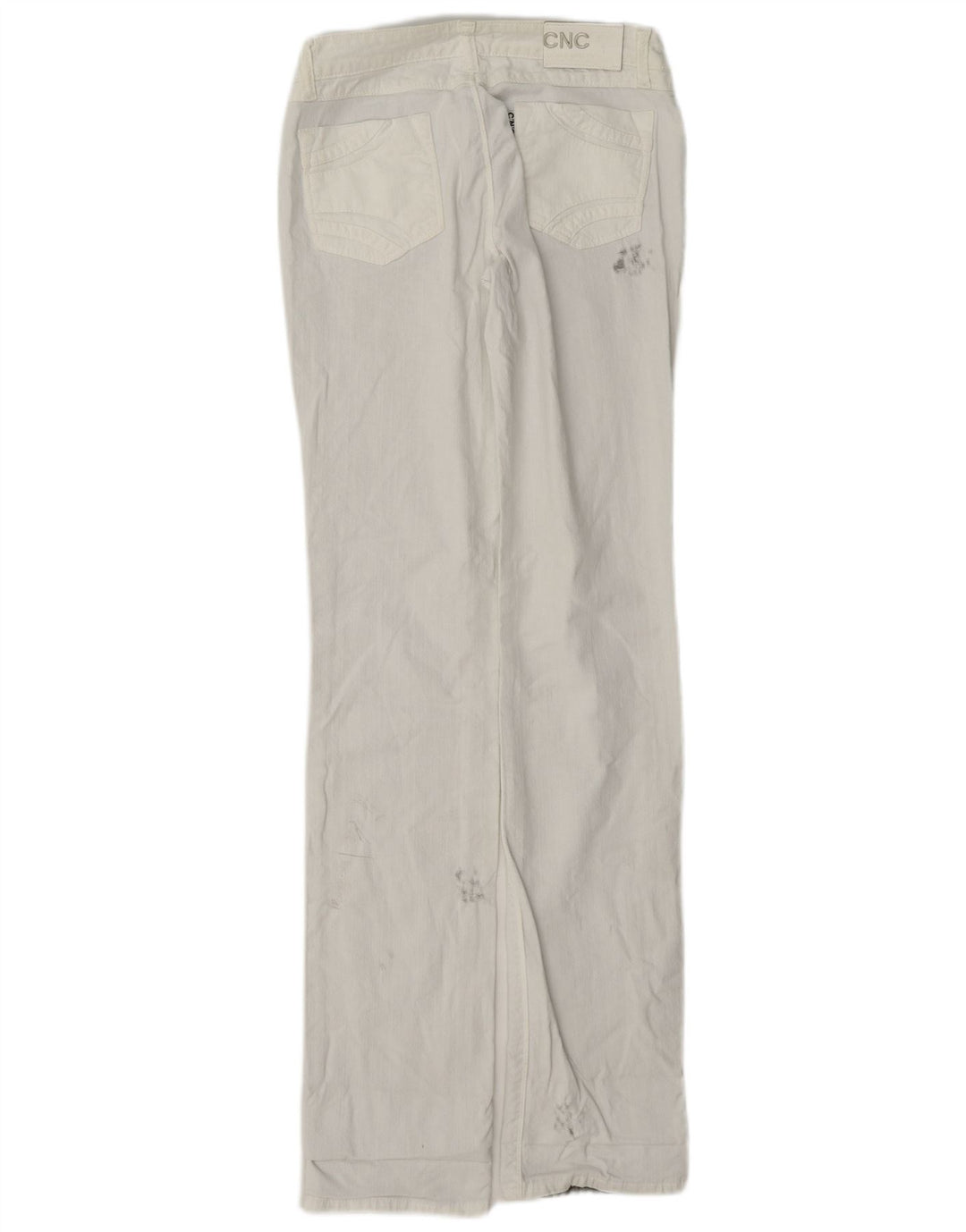 Jeans retos femininos vintage desgastados W26 L33 branco