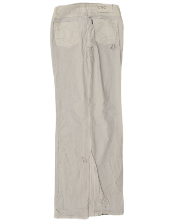 Jeans retos femininos vintage desgastados W26 L33 branco