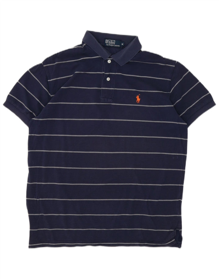 Camisa polo masculina POLO RALPH LAUREN listrada azul marinho médio